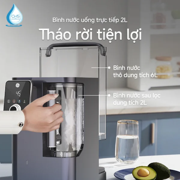 Máy lọc nước GE CTD50 sở hữu bình chứa nước kháng khuẩn – Chuẩn an toàn từ Mỹ