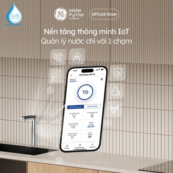 Tính năng quản lý từ xa thông minh IoT trên máy lọc nước GE USH10