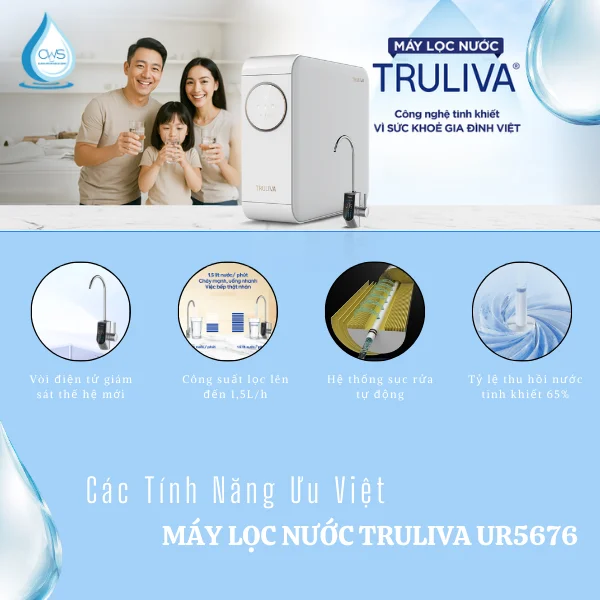 Các Tính Năng Ưu Việt Trên Máy Lọc Nước Truliva UR5676