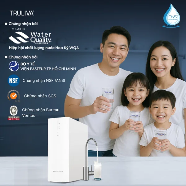 Các chứng nhận về chất lượng và sức khỏe máy lọc nước Truliva UR3626