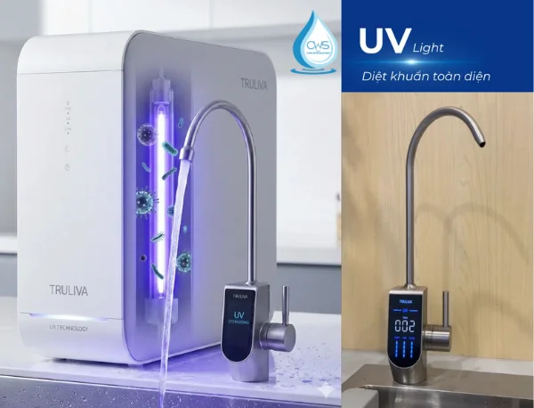 Đèn UV diệt khuẩn lên đến 99.9% trên máy lọc nước Truliva UR5840