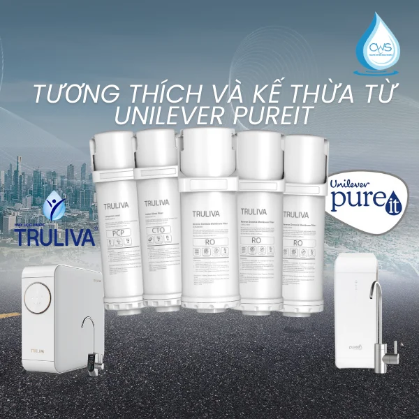 Lõi lọc nước Truliva tương thích và kế thừa từ Unilever Pureit