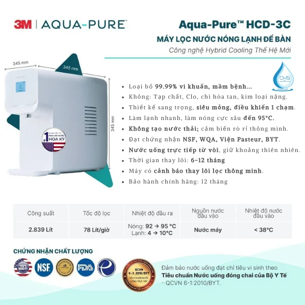Máy lọc nóng lạnh 3M Aqua-Pure HCD-3C