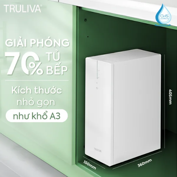 Máy lọc nước Truliva UR3626 tối ưu diện tích lắp đặt với kích thước siêu gọn