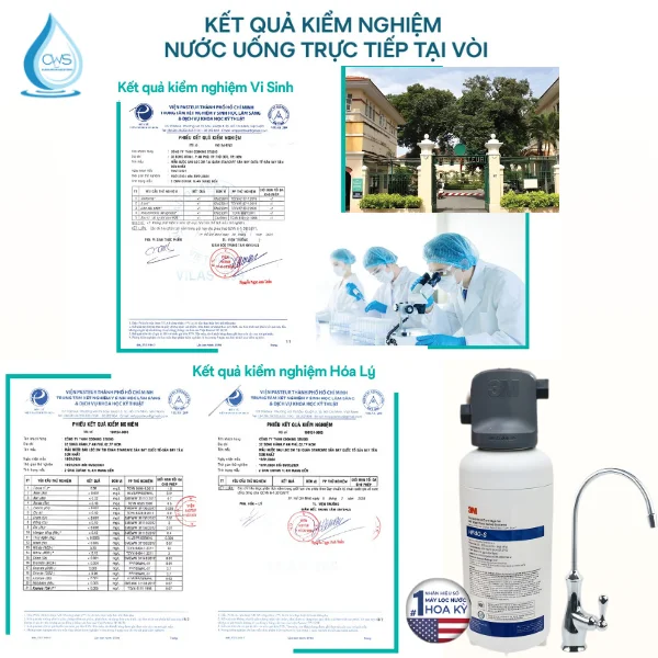 Nước đầu ra sau lọc từ 3M Aqua-Pure ICE140S-WOI đạt QCVN 6-1/2010-BYT