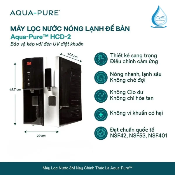 Tính năng của máy lọc nóng lạnh 3M Aqua-Pure HCD-2