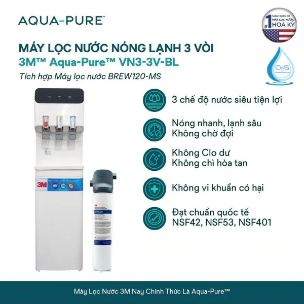 Tính năng của máy lọc nóng lạnh 3M Aqua-Pure VN-3V