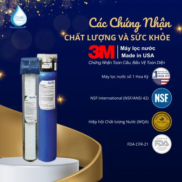 Các chứng nhận về chất lượng và sức khỏe của bộ lõi lọc 3M Aqua-Pure AP917HD-S
