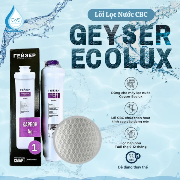 Chức năng lõi lọc nước CBC Geyser Ecolux