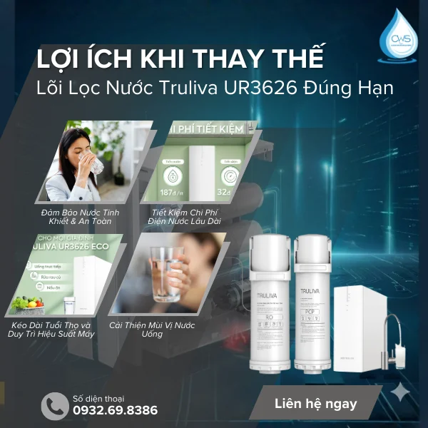 Lợi Ích Khi Thay Thế Lõi Lọc Nước Truliva UR3626 Đúng Hạn
