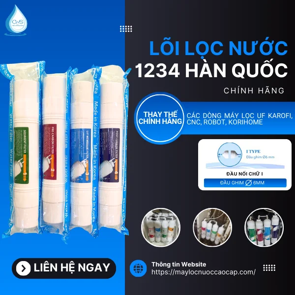Lõi Lọc Nước 1234 Đúc Hàn Quốc Chính Hãng - Thay Thế Được Cho Các Dòng Máy Kangaroo, Korihome