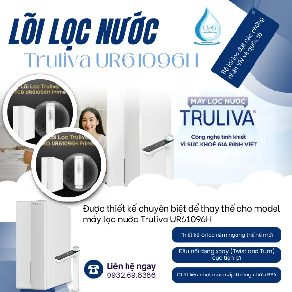 Lõi Lọc Nước Truliva UR61096H Chính Hãng - Thiết Kế Nguyên Khối Thế Hệ Mới