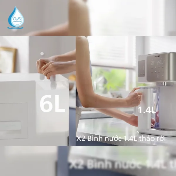 Bình Chứa Nước 4L Kèm Bình Rời 1.4L Linh Động