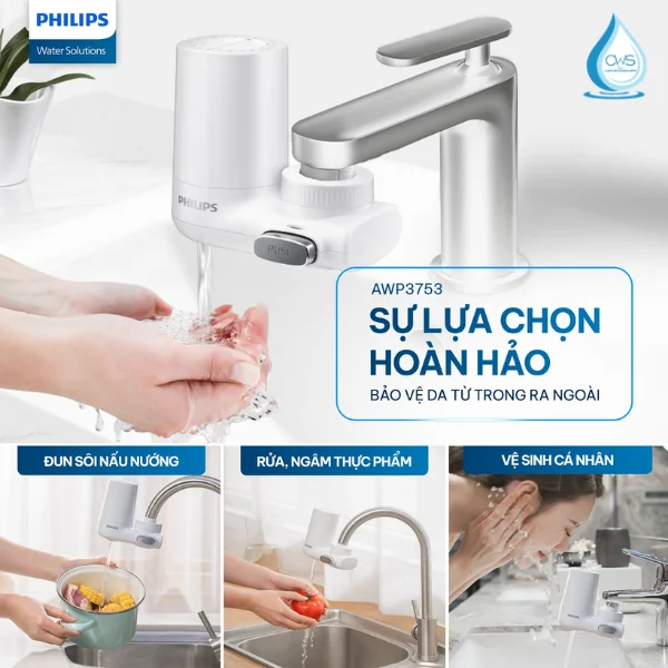 Bộ Lọc Nước Tại Vòi Philips AWP3753/98 - Lọc Sạch, Nhanh, Tiện Nghi Cho Sức Khỏe