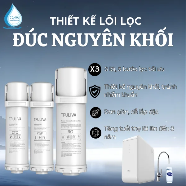 Bộ Lõi Lọc Nước Truliva UR5440 Sở Hữu Thiết Kế Đúc Nguyên Khối