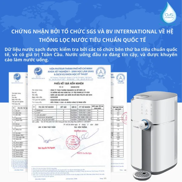 Các Chứng Nhận Về Sức Khỏe Của Máy Lọc Nước Philips ADD6910
