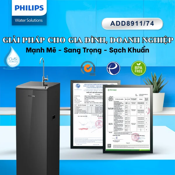 Các Chứng Nhận Về Sức Khỏe Của Máy Lọc Nước Philips ADD8911/74