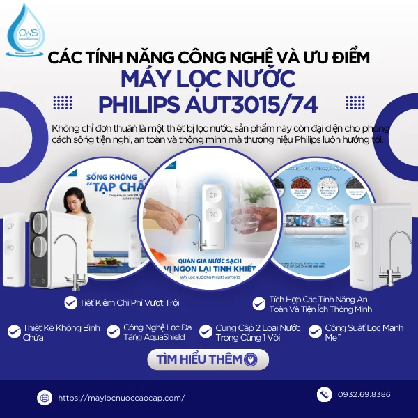 Các Tính Năng Công Nghệ Và Ưu Điểm Của Máy Lọc Nước Philips AUT3015/74