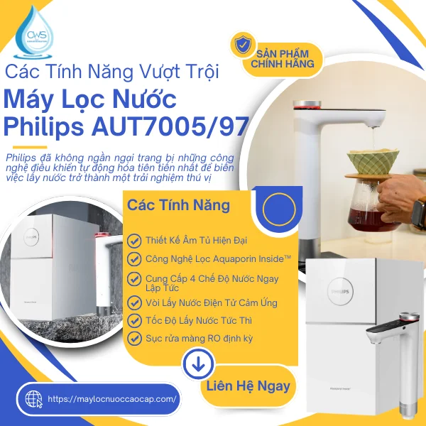 Các Tính Năng Vượt Trội Được Tích Hợp Trên Máy Lọc Nước Philips AUT7005/97