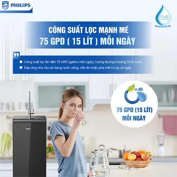 Công Suất Lọc Lên Đến 15L/giờ