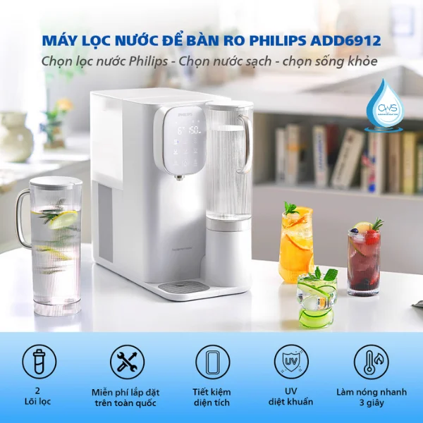 Khám Phá Các Tính Năng Và Công Nghệ Ưu Việt Trên Máy Lọc Nóng Lạnh Philips ADD6912