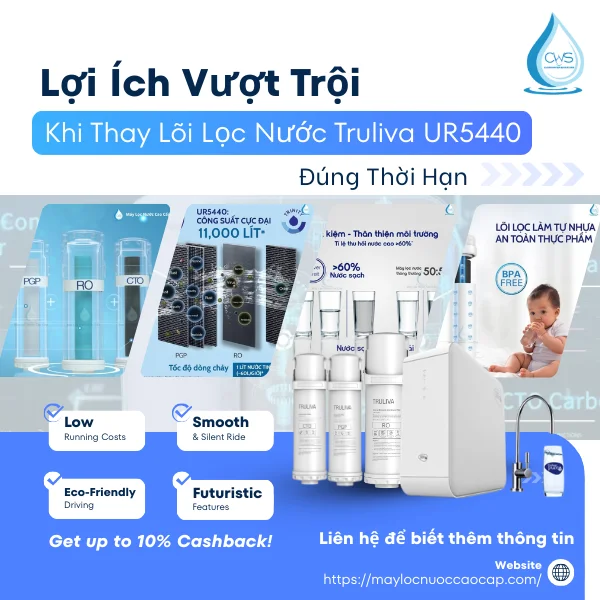 Lợi Ích Vượt Trội Khi Thay Lõi Lọc Nước Truliva UR5440 Đúng Thời Hạn