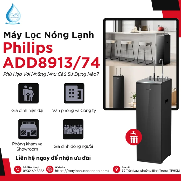 Máy Lọc Nóng Lạnh Philips ADD8913/74 Phù Hợp Với Những Nhu Cầu Sử Dụng Nào