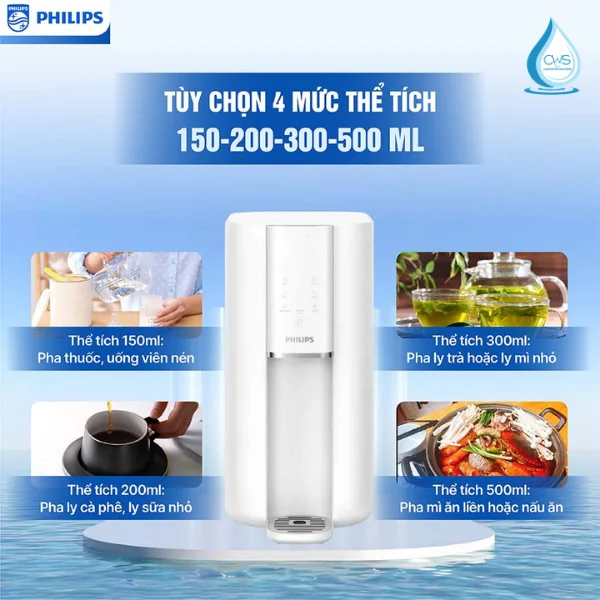 Máy Lọc Nước Philips ADD6901 Cho Phép Tùy Chọn 4 Mức Nước Khác Nhau