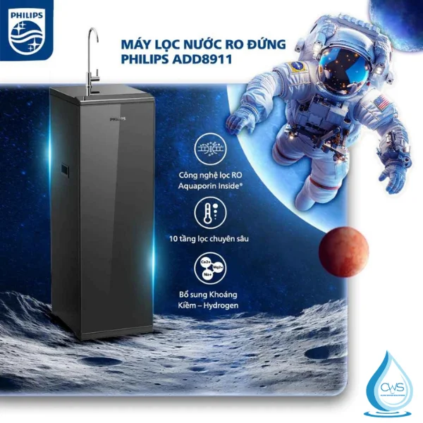Máy Lọc Nước Philips ADD8911/74 Tủ Đứng – Sạch Khuẩn, Mạnh Mẽ, Giàu Hydrogen