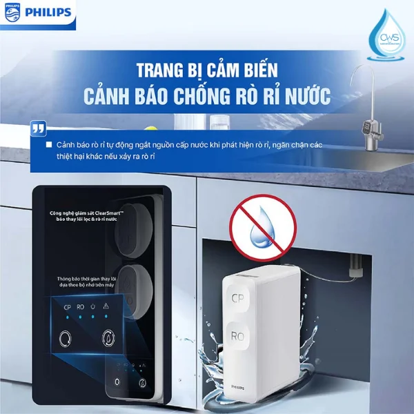 Tính Năng Cảm Biến Chống Rò Rỉ Trên Máy Lọc Nước Philips AUT2015/74