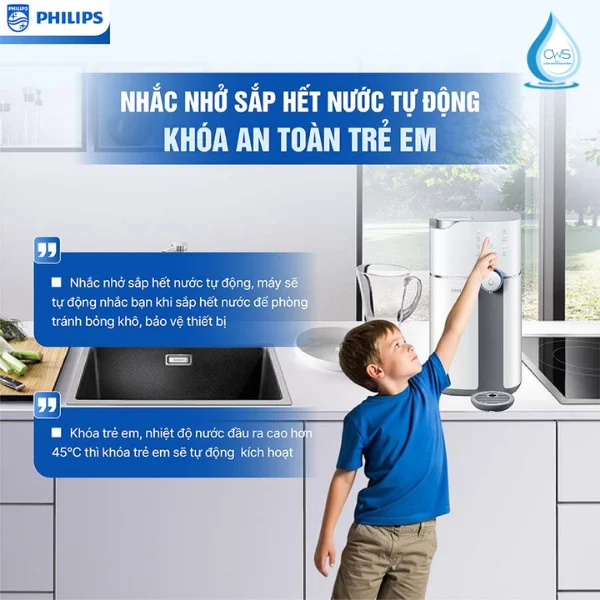 Tính Năng Nhắc Nhở Thay Lõi, Khóa An Toàn Cho Trẻ Em