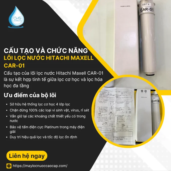 Cấu Tạo Và Chức Năng Lõi Lọc Nước Hitachi Maxell CAR-01