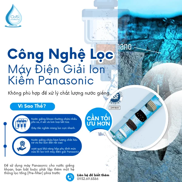 Công Nghệ Lọc Máy Điện Giải Ion Kiềm Panasonic Không Phù Hợp Để Xử Lý  Nước Giếng