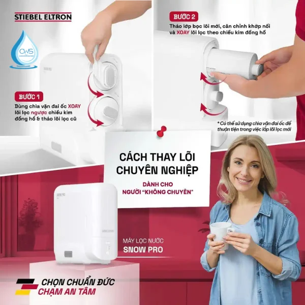 Hướng Dẫn Thay Lõi Lọc Nước Stiebel Eltron SNOW Pro Đúng Kỹ Thuật Tại Nhà