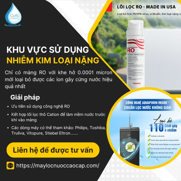 Khu Vực Sử Dụng Nước Bị Nhiễm Kim Loại Nặng