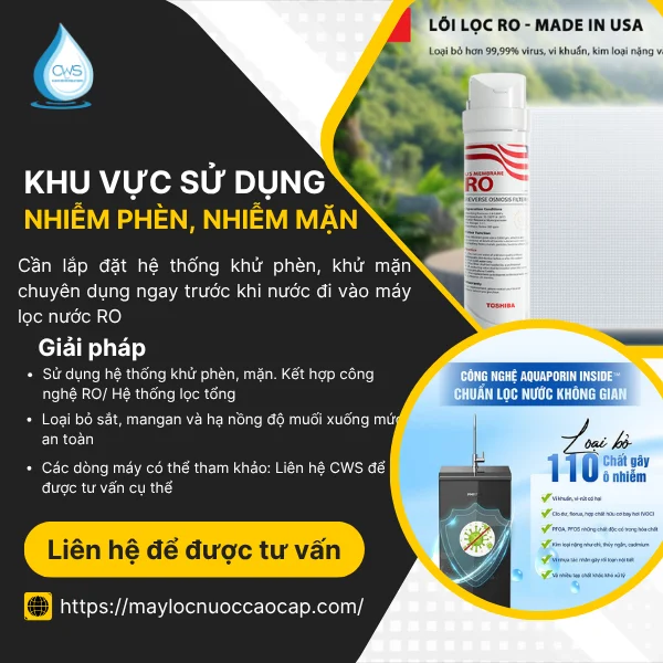 Khu Vực Sử Dụng Nước Bị Nhiễm Phèn, Mặn