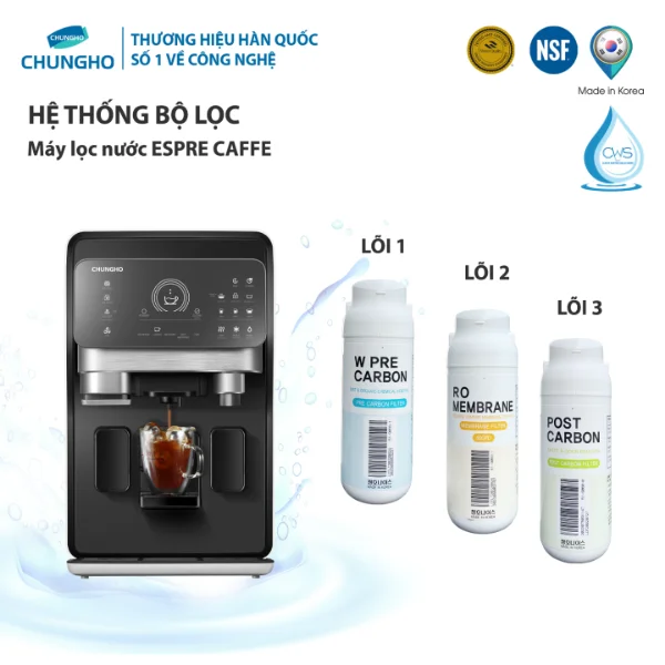 Lõi Lọc Nước Chungho Espre Caffe - Thiết Kế Quick Change Hiện Đại, Công Nghệ RO Tiên Tiến