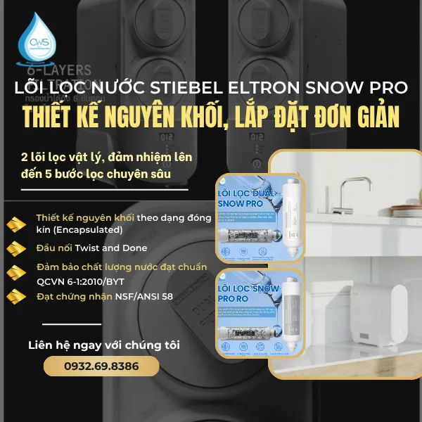 Lõi Lọc Nước Stiebel Eltron SNOW Pro - Thiết Kế Nguyên Khối, Thay Thế Đơn Giản