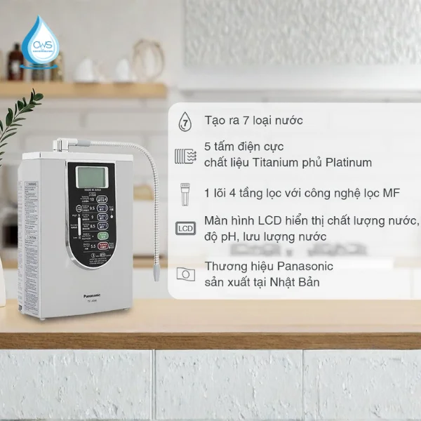 Màn Hình Máy Lọc Nước Ion Kiềm Panasonic Trực Quan, Đa Ngôn Ngữ