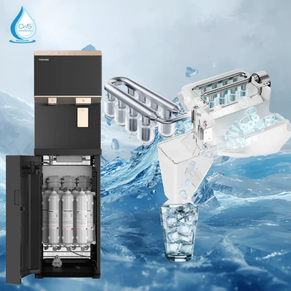 Máy Lọc Nóng Lạnh Làm Đá Toshiba TWP-IW2469SVN(K) Sở Hữu Quy Trình Làm Đá Trực Tiếp Từ Nước Sau Lọc
