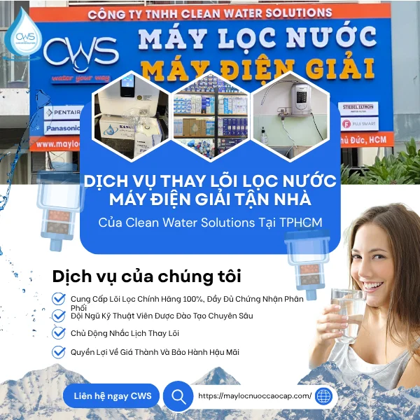 Dịch Vụ Thay Thế Lõi Lọc Nước Máy Điện Giải Uy Tín Của Clean Water Solutions
