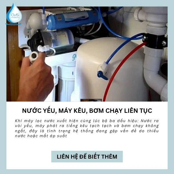 Nước Yếu, Máy Kêu, Bơm Chạy Liên Tục