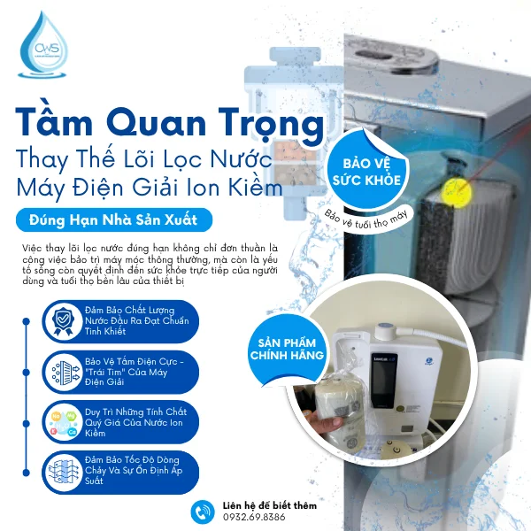 Tầm Quan Trọng Của Việc Thay Thế Lõi Lọc Nước Máy Điện Giải Ion Kiềm Đúng Hạn