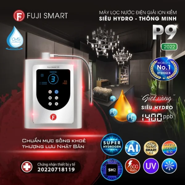 Các Tính Năng Và Tiện Ích Thông Minh Trên Máy Lọc Nước Ion Kiềm Fuji Smart P9