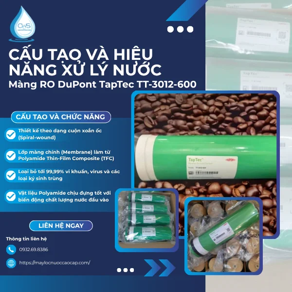 Cấu Tạo Và Hiệu Năng Xử Lý Nước Của Màng RO DuPont TapTec TT-3012-600