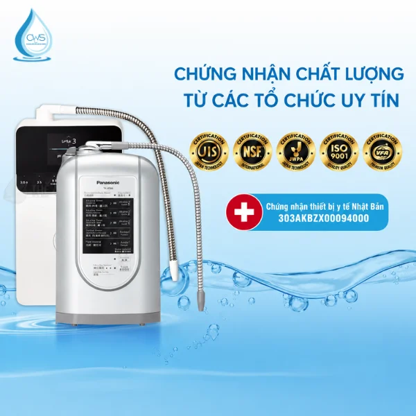 Chứng Nhận Thiết Bị Y Tế Máy Lọc Nước Ion Kiềm Panasonic