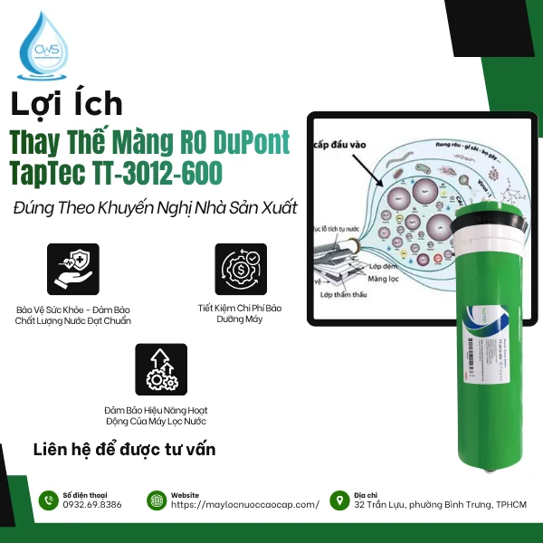 Lợi Ích Của Việc Thay Thế Màng RO DuPont TapTec TT-3012-600 Đúng Hạn