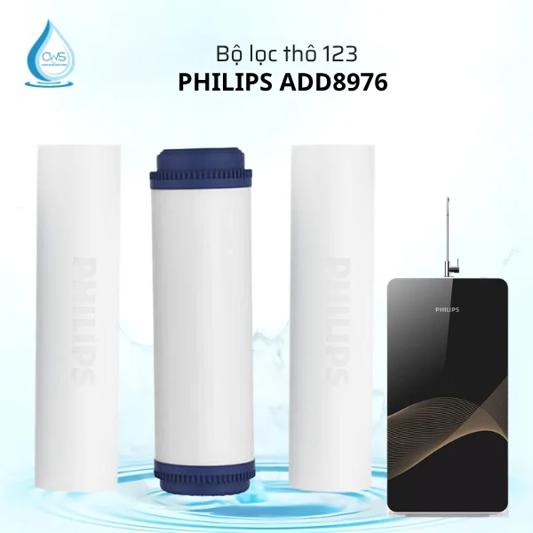 Lõi Lọc Nước Philips ADD8976 - Bộ Lọc Thô 123 Lõi Lọc Nước Philips ADD8976 - Bộ Lọc Thô 123