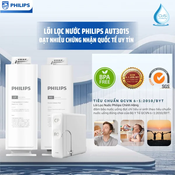 Lõi Lọc Nước Philips AUT3015 Đạt Nhiều Chứng Nhận Quốc Tế Uy Tín