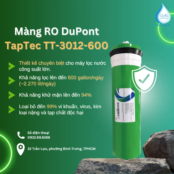 Màng RO DuPont TapTec TT-3012-600 - Linh Kiện Thay Thế Cho Các Dòng Máy Lọc Nước Công Suất Lớn